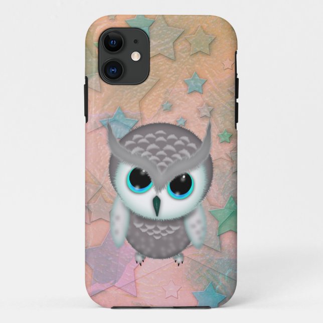 Coques Case-Mate iPhone Illustration de la Petite Chouette Grumpy Horned (Dos)