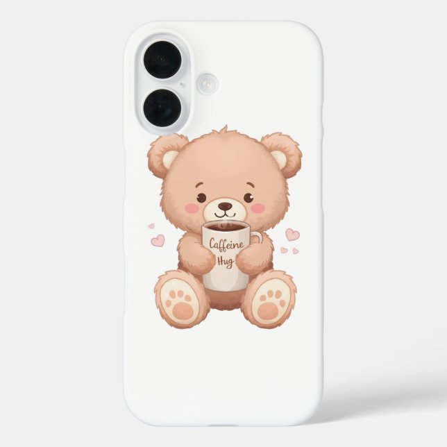 Coques Case-Mate iPhone Illustration de l'ours amoureux du café (Verso)