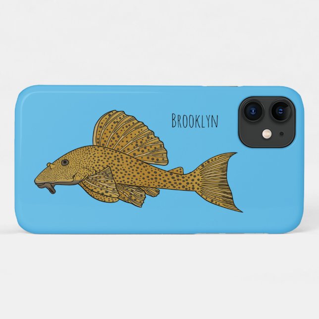 Coques Case-Mate iPhone Illustration de poisson Pleco (Dos (Horizontal))