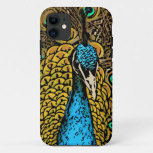 Coque iPhone 11 Illustration de splendeur de paon