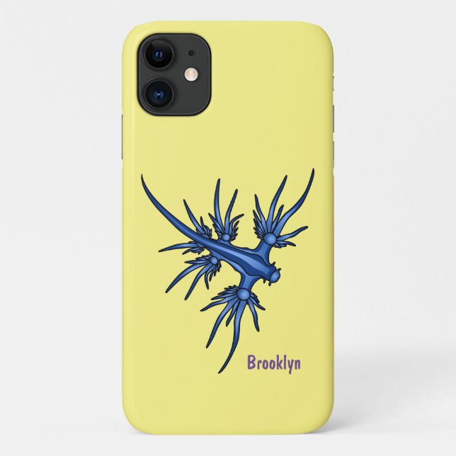 Coques Case-Mate iPhone Illustration du dragon bleu des limaces de mer (Dos)