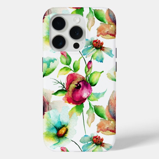 Coques Case-Mate iPhone Illustration du Motif des fleurs d'aquarelle (Verso)