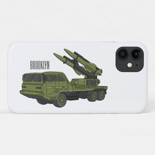 Coques Case-Mate iPhone Illustration d'un camion de missiles militaires (Dos (Horizontal))
