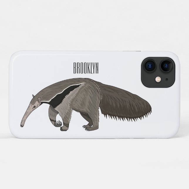 Coques Case-Mate iPhone Illustration d'un dessin animé d'Anteater (Dos (Horizontal))