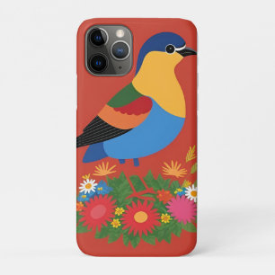Case-Mate iPhone Case Illustration d'un oiseau coloré avec fond floral