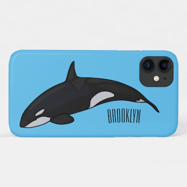Coques Case-Mate iPhone Illustration d'une baleine tueuse (Dos (Horizontal))