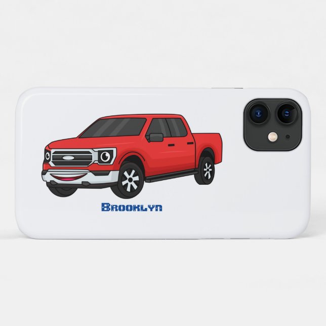 Coques Case-Mate iPhone Illustration d'une camionnette rouge mou (Dos (Horizontal))