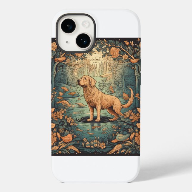 Coques Case-Mate iPhone Illustration Golden retriever (Verso)