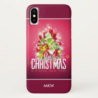 Illustration graphique moderne de Noël rouge