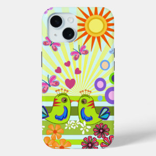 Coque Pour iPhone 15 Illustration vectorielle des Inséparables mignons