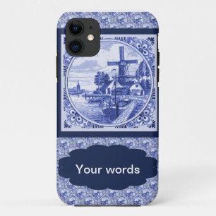 Coque Case-Mate Pour iPhone Image bleue néerlandaise vintage de Delft
