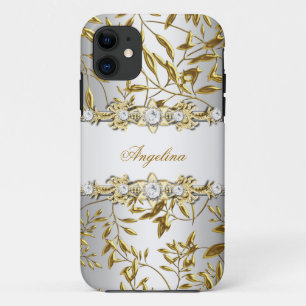 Coque Case-Mate Pour iPhone Image de bijou en diamant or faux blanc argenté