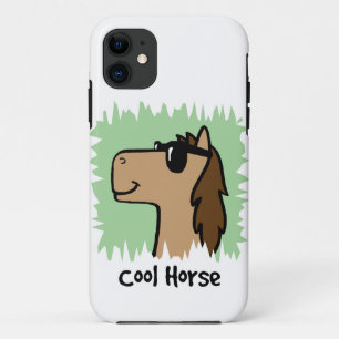 Coques Pour iPhone Image de dessin animé d'un cheval cool portant des