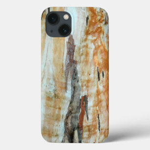 Coques Pour iPhone Image d'écorce d'arbre naturel coloré orange et gr