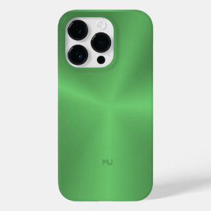 Coque Pour iPhone 14 Pro Image d'un arrière - plan vert métallique