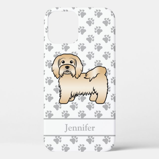 Coques Case-Mate iPhone Image et nom du chien caricaturé mignon du Havanai (Verso)