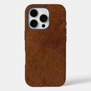Coques iPhone 16 Pro Image imprimée en cuir Brown désorganisé