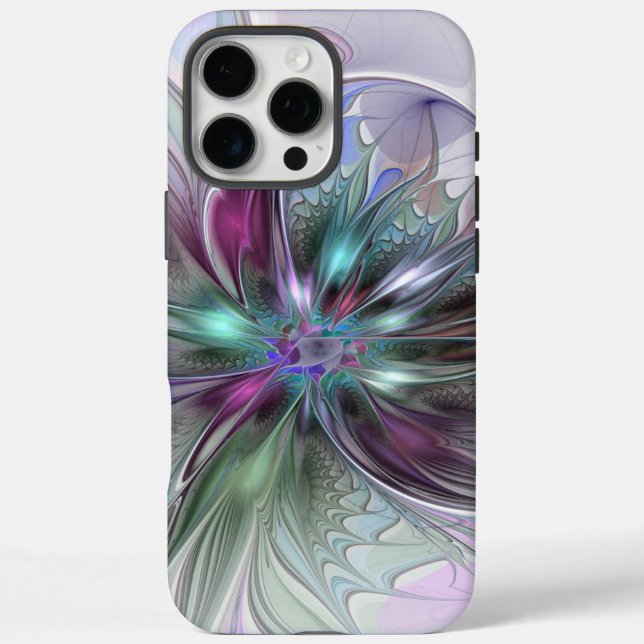 Coques Case-Mate iPhone Imaginaire coloré Abstrait Fleur fractale moderne (Verso)