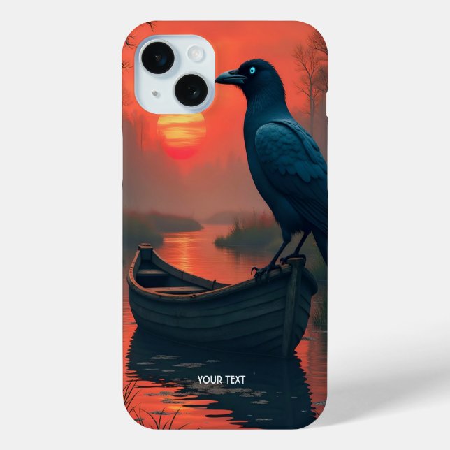 Coques Case-Mate iPhone Imaginaire Cute Sunset Boat Raven (Verso)