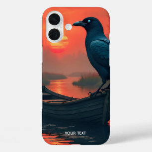 Coques iPhone 16 Plus Imaginaire Cute Sunset Boat Raven