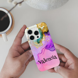 Coque iPhone 15 Pro Imaginaire d'aquarelle Purple Majesty personnalisé