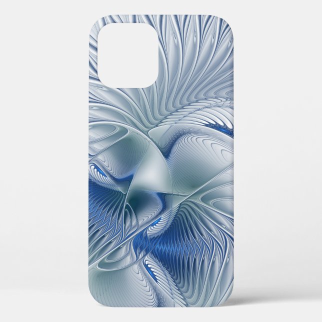 Coques Case-Mate iPhone Imaginaire dynamique tons bleus Abstraits Art frac (Verso)