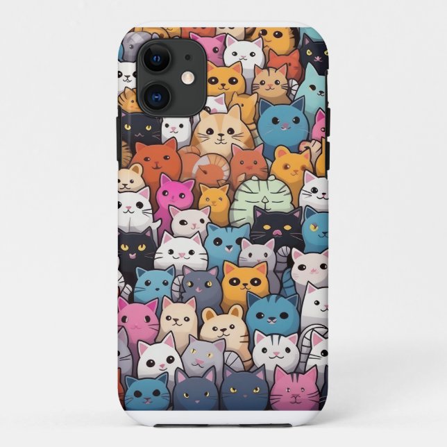Coques Case-Mate iPhone Imaginaire Feline : Cute Anime Cats Galore (Dos)