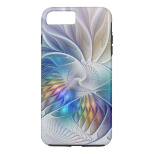Coque iPhone 7 Plus Imaginaire Floral, Fleur Fractale Abstraite coloré