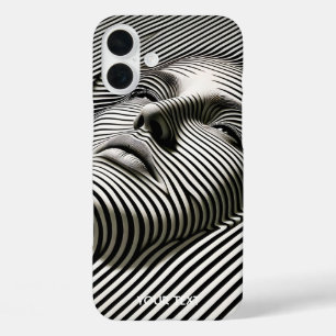 Coques iPhone 16 Plus Imaginaire mignon noir blanc visage