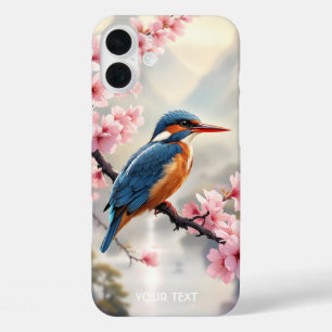 Coques iPhone 16 Plus Imaginaire mignon Sakura Bleu d'oiseau