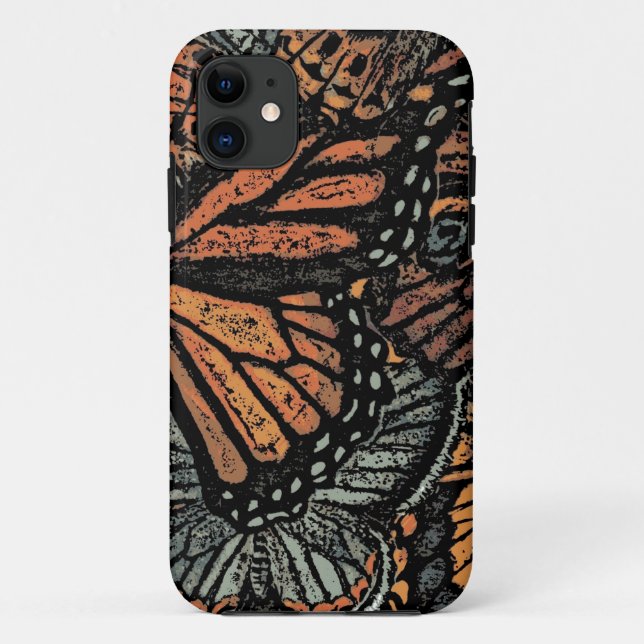 Coques Case-Mate iPhone Imaginaire papillon orange art abstrait (Dos)