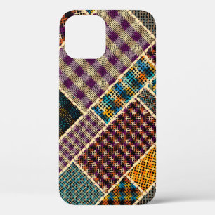 Case-Mate iPhone Case Imitation du motif de patchwork indien avec textur