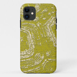 Coque iPhone 11 Impression abstraite de carapace de tortue moutard