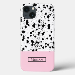 Case-Mate iPhone Case Impression dalmate avec nom personnalisé rose