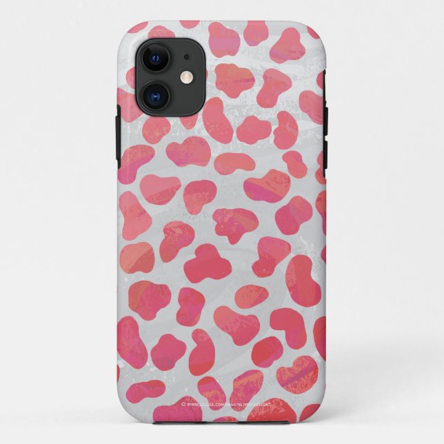 Coques Case-Mate iPhone Impression dalmate rose et blanc (Dos)