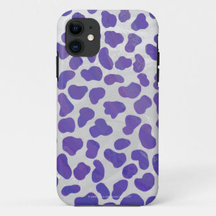 Coque iPhone 11 Impression dalmate violet et blanche