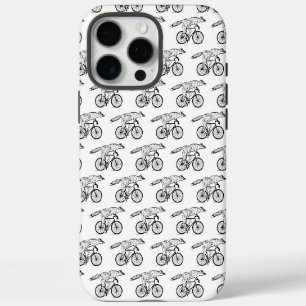 Coques iPhone 16 Pro Max Impression d'art du renard fantaisiste à bicyclett