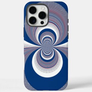 Coques iPhone 16 Pro Max Impression d'art semi-bleu Kaleidoscope