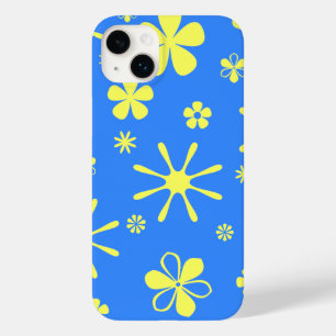 Coque Pour iPhone 14 Plus Impression de fleurs bleu et jaune