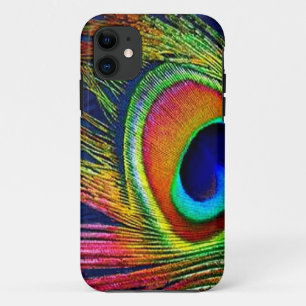 Coques Pour iPhone Impression de plume de paon colorée