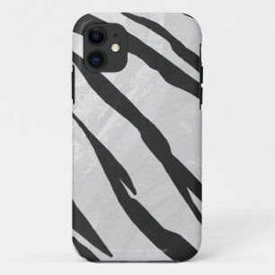 Coque iPhone 11 Impression de tigre noir et blanc