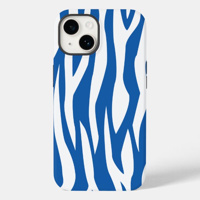 Coques Case-Mate iPhone Impression Denim Blue Zebra (Verso)