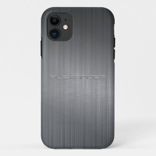 Coque iPhone 11 Impression en aluminium brossé gris foncé