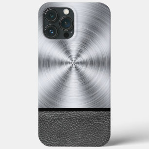 Case-Mate iPhone Case Impression en cuir noir et acier
