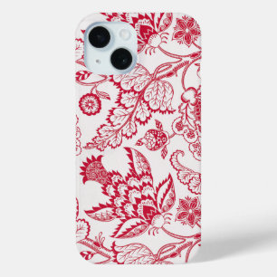Coque Pour iPhone 15 Impression Jacobean rouge