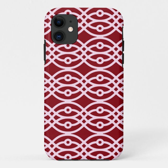 Coques Case-Mate iPhone Impression kimono, bordeaux et rose (Dos)