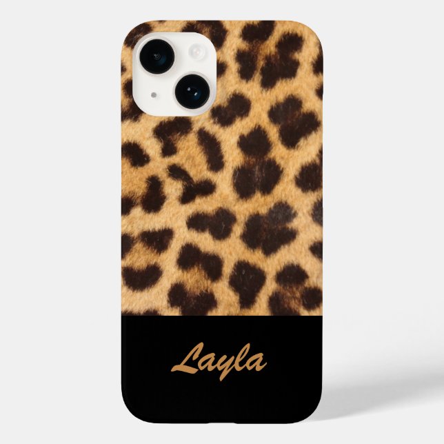 Coques Case-Mate iPhone Impression léopard Fourrure d'animal Nom personnal (Verso)