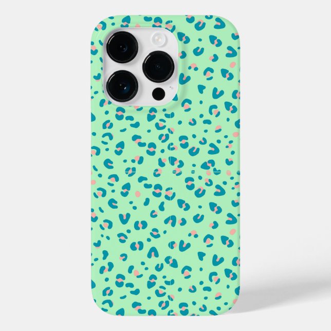 Coques Case-Mate iPhone impression léopard guépard bleu et rose (Verso)