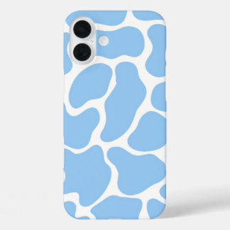 Coques iPhone 16 Plus Impression minimaliste de vache bleue