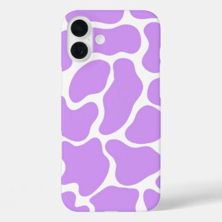 Coques iPhone 16 Plus Impression minimaliste de vache violette